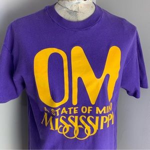 Vintage 80s Odyssey Of The Mind Mississippi Art Tee Purple TShirt L Hanes USA